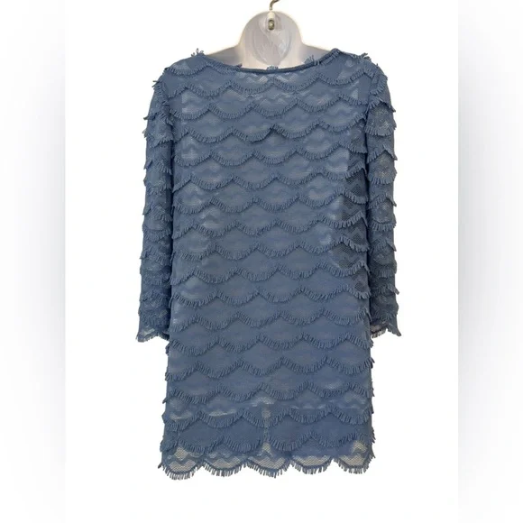 Sara Campbell Blue Fringe Tunic Top in XS